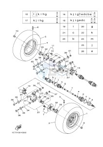 YFM450FWAD YFM450PHF GRIZZLY 450 EPS HUNTER (2LCA) drawing REAR WHEEL