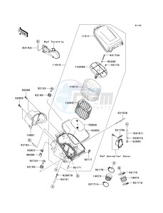 KVF 750 F [BRUTE FORCE 750 4X4I] (F8F) F8F drawing AIR CLEANER