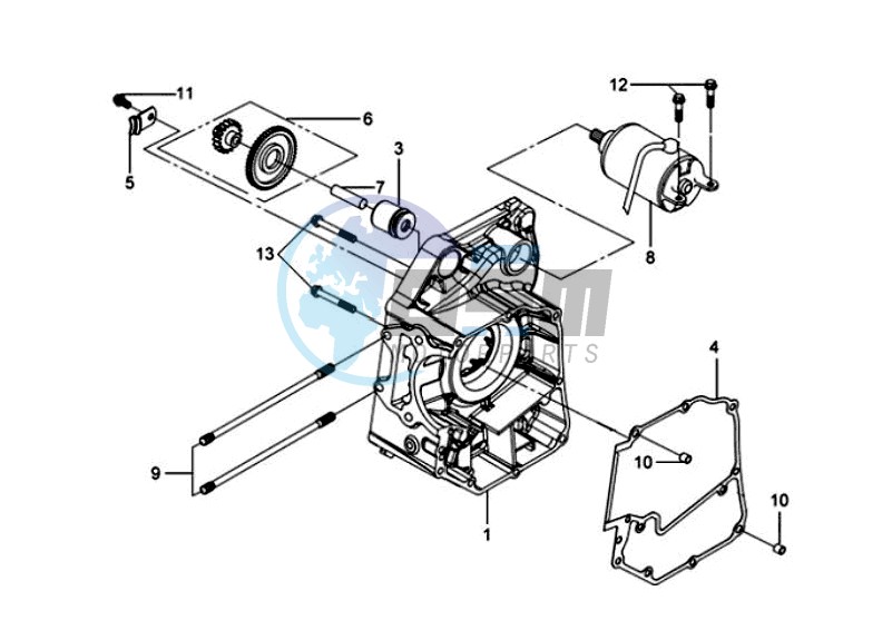 CRANKCASE RIGHT / START MOTOR