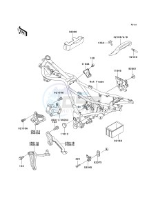 EX 250 F [NINJA 250R] (F15-F19) [NINJA 250R] drawing FRAME FITTINGS