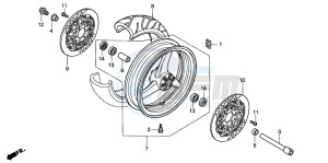 CBR900RR FIRE BLADE drawing FRONT WHEEL