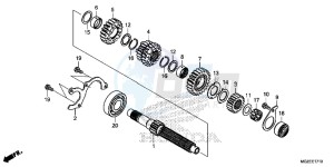 CB500FD CB500F UK - (E) drawing TRANSMISSION (MAINSHAFT)