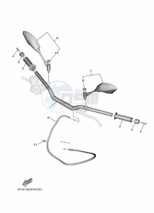 MT-09 MTN890 (B7NV) drawing STEERING HANDLE & CABLE