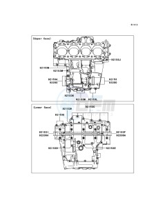 ZZR1400 ABS ZX1400B7F FR GB XX (EU ME A(FRICA) drawing Crankcase Bolt Pattern