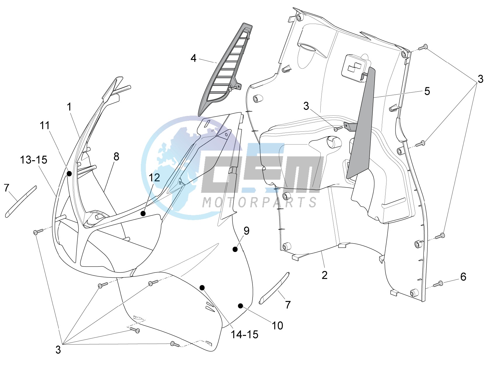 Front body - Internal shield