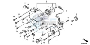 CB1100 UK - (E) drawing RIGHT CRANKCASE COVER