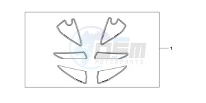 CBR600RA9 France - (F / ABS CMF) drawing RACING STICKER WHITE BACKGROUND 'NUMBER PLATE STICKERS' WITH