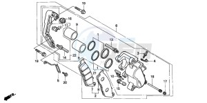 CB250 NIGHTHAWK drawing FRONT BRAKE CALIPER