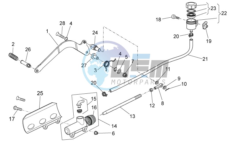 Rear master cylinder