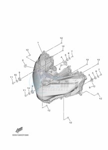 MWD300 TRICITY 300 (BED7) drawing HEADLIGHT