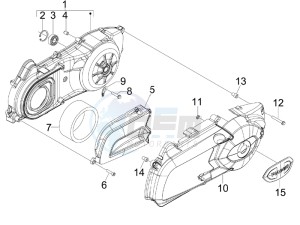 MP3 125 ie drawing Crankcase cover - Crankcase cooling