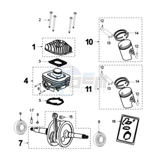 FIGHT EA BE drawing CRANKSHAFT AND CYLINDER