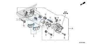 SH125ADD SH125i UK - (E) drawing REAR BRAKE CALIPER