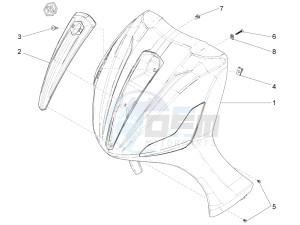 Beverly 350 4t 4v ie e3 ( USA - ca ) USA_CAL drawing Front shield