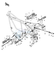 KZ 900 A (A4-A5) drawing FOOTRESTS_STANDS_BRAKE PEDAL