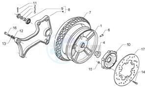 Granturismo 125 L drawing Rear Wheel