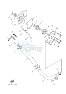 YFM550FWA YFM550DF GRIZZLY 550 (1NPF) drawing WATER PUMP