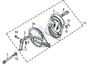 XS-125-K drawing REAR BRAKE MOUNT