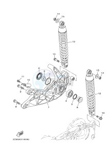 MW125 MW-125 TRICITY TRICITY 125 (2CM1 2CM5) drawing REAR ARM & SUSPENSION