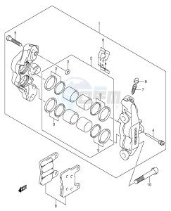 GSX-R600 (E2) drawing FRONT CALIPER (GSX-R600K4 U2K4 U3K4 K5 U2K5 U3K5)