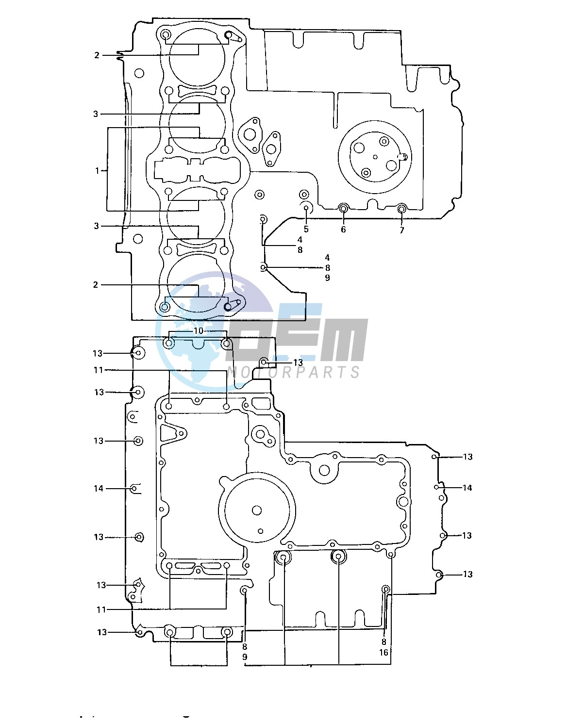 CRANKCASE BOLT & STUD PATTERN