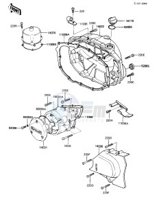 KZ 305 B [CSR BELT] (B1) [CSR BELT] drawing ENGINE COVERS