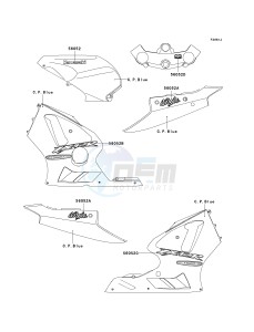 ZX 1200 B [NINJA ZX-12R] (B1-B4) [NINJA ZX-12R] drawing DECALS-- C.P.BLUE- --- B4- --- CN- -