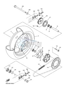 XJ6S ABS 600 DIVERSION (S-TYPE, ABS) (36D5) drawing REAR WHEEL