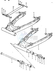 GSX1100 (T-X) drawing REAR SWINGING ARM (GSX1100ET, GSX1100EX)