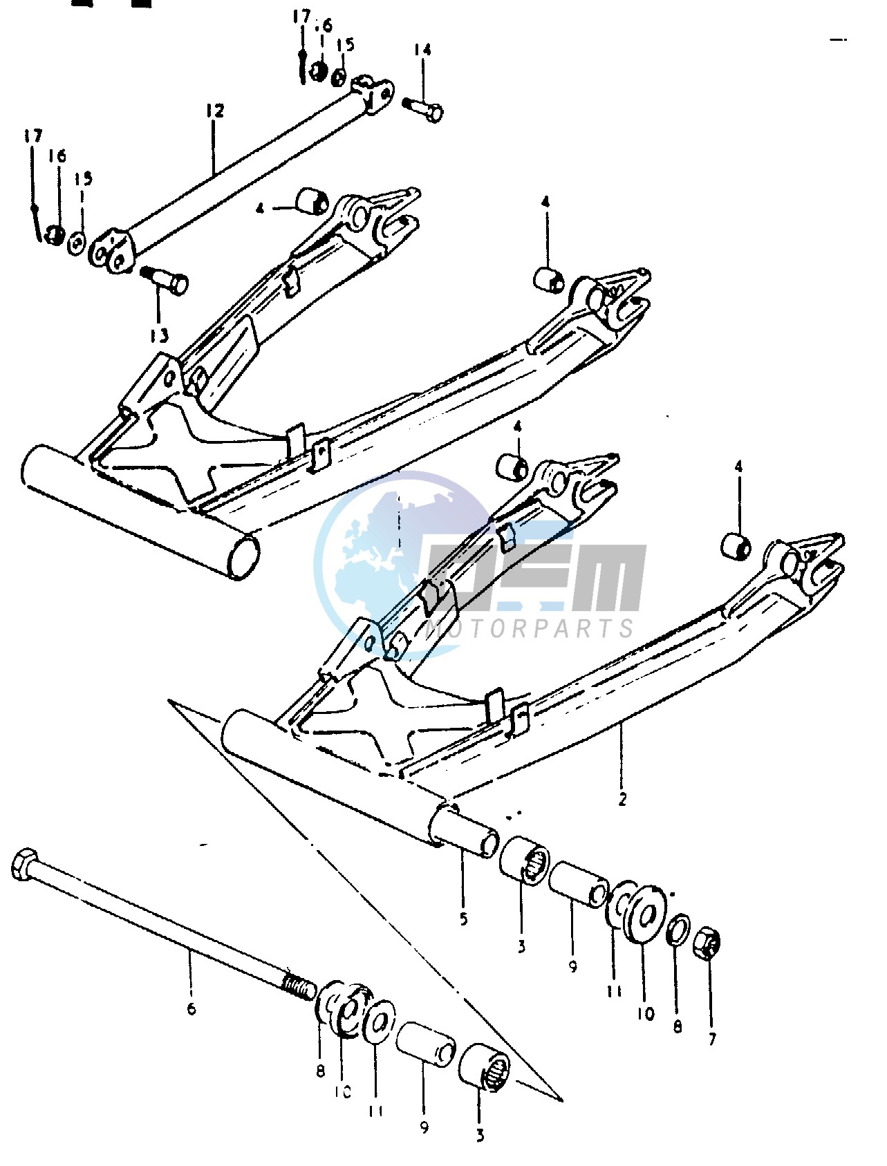 REAR SWINGING ARM (GSX1100ET, GSX1100EX)