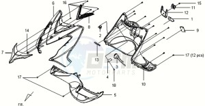 VS 125 drawing COWLING FRONT / COWLING INNER