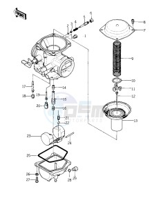 KZ 400 D (D3-D4) drawing CARBURETOR PARTS -- KZ400-D4- - -- 76 -77 KZ400 - D3_D4- -