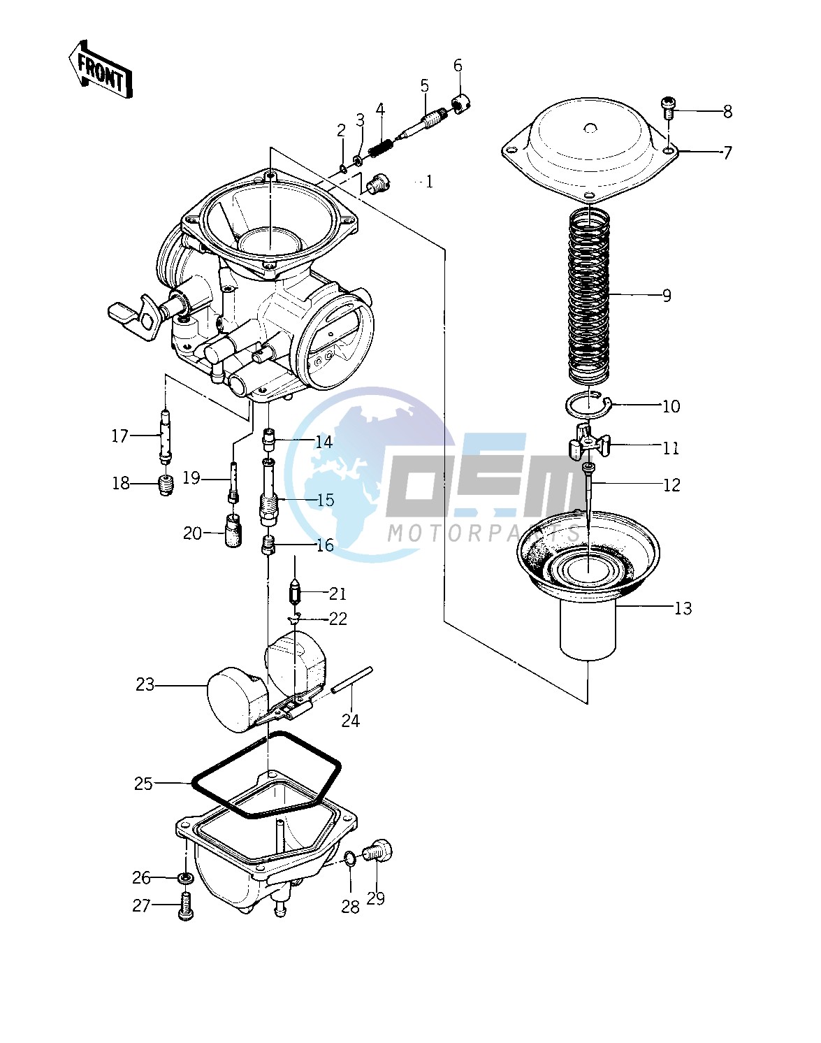 CARBURETOR PARTS -- KZ400-D4- - -- 76 -77 KZ400 - D3_D4- -