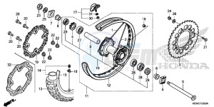 CRF450RE CRF450R Europe Direct - (ED) drawing REAR WHEEL