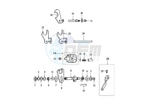 XR6 E - 50 cc drawing SHIFT CAM-FORK