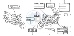 CB500 drawing CAUTION LABEL