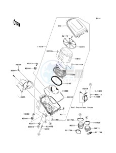 KVF 750 B (BRUTE FORCE 750 4X4I) (B6F-B7FA) A7F drawing AIR CLEANER