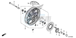 SH125AD SH125i UK - (E) drawing FRONT WHEEL