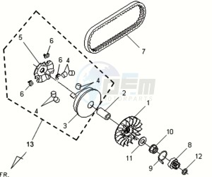 VS 125 drawing CLUTCH / V BELT