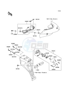 NINJA ZX-6RR ZX600-N1H FR GB XX (EU ME A(FRICA) drawing Taillight(s)