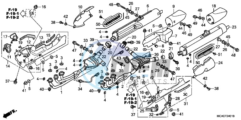 EXHAUST MUFFLER (EXCEPT GL1800 BR)