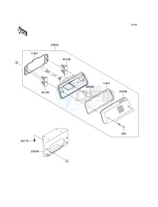 KVF 650 D ([BRUTE FORCE 650 4X4] (D6F-D9F) D7F drawing TAILLIGHT-- S- -