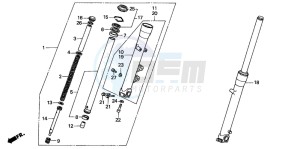 VT1100C drawing FRONT FORK (VT1100C)