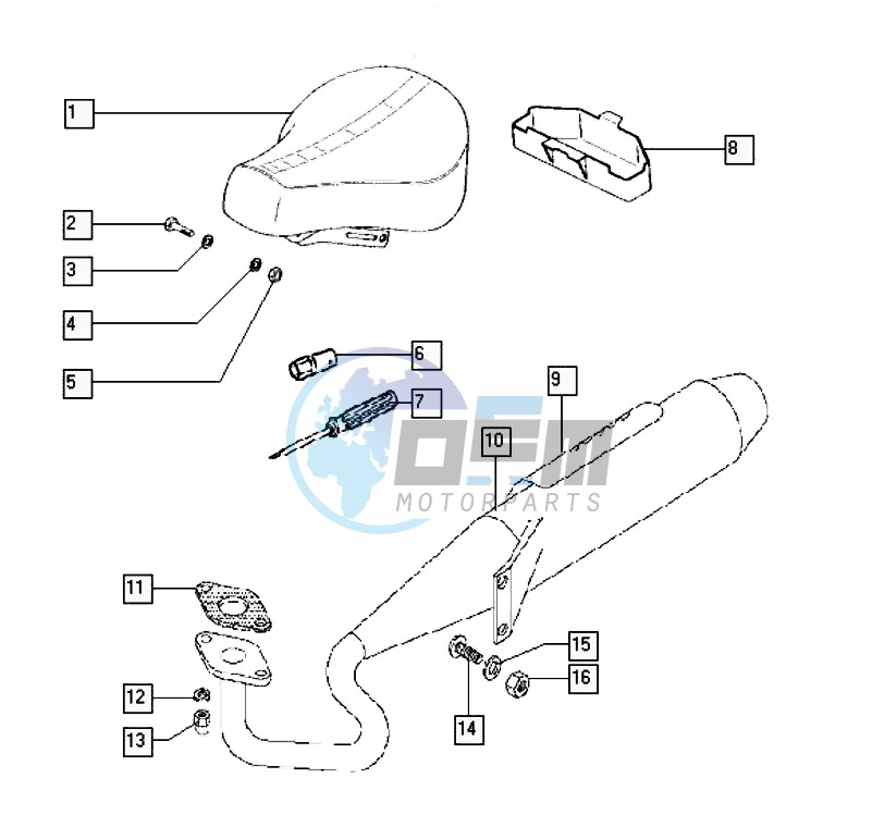 Seat-luggage-exhaust