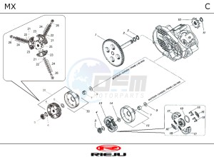 MX-BLUE 50 drawing ENGINE  Clutch