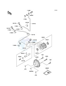 KLF250 KLF250A8F EU GB drawing Oil Pump