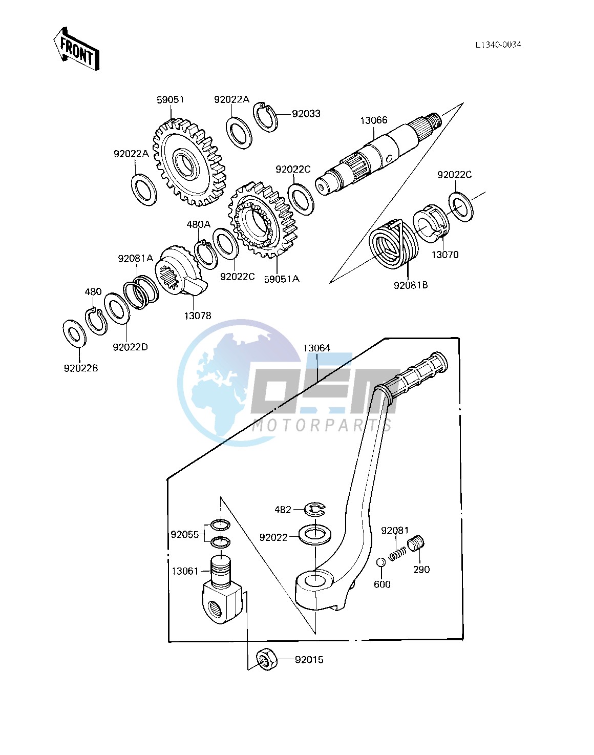 KICKSTARTER MECHANISM -- 83 KX250-C1- -