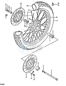 GSX750 (T-X) drawing FRONT WHEEL (GSX750T, GSX750X)