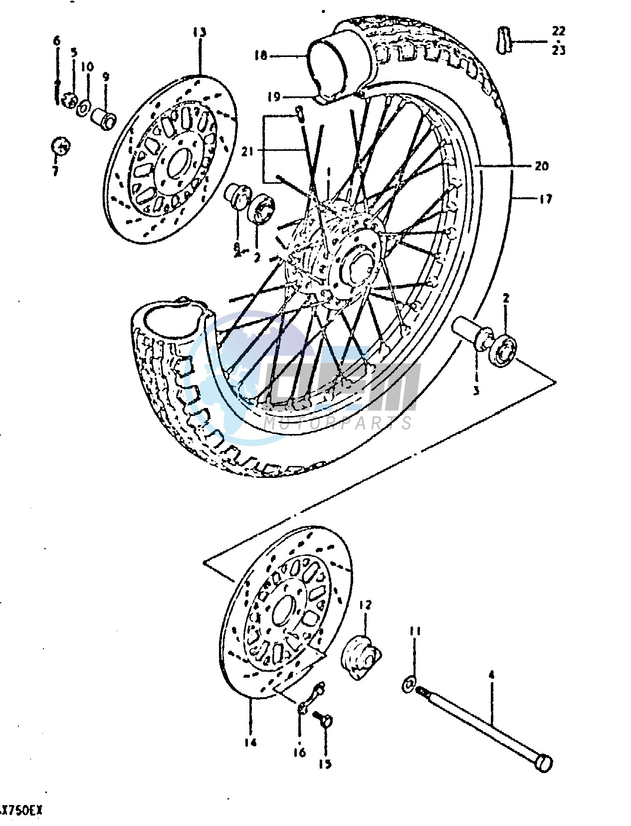 FRONT WHEEL (GSX750T, GSX750X)