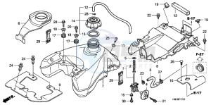 TRX400XC drawing FUEL TANK (TRX400EX8/ X9/ XC/ XD)